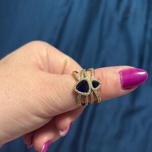 Elegant Gold and Blue Stone Ring